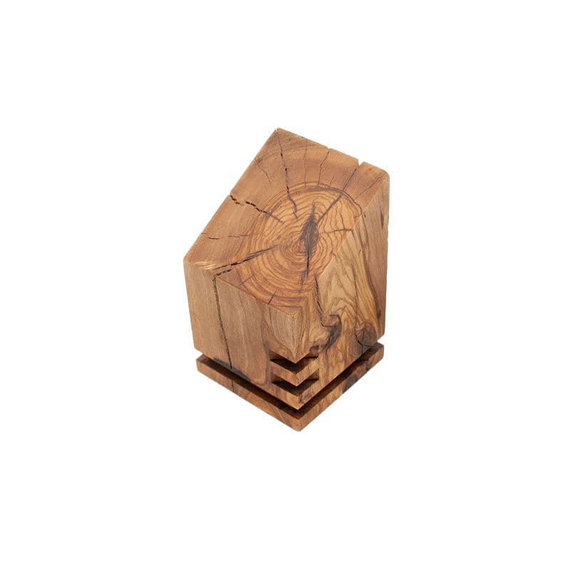 Natural Olive Steep Ornate Cuboid Plinth (Large)