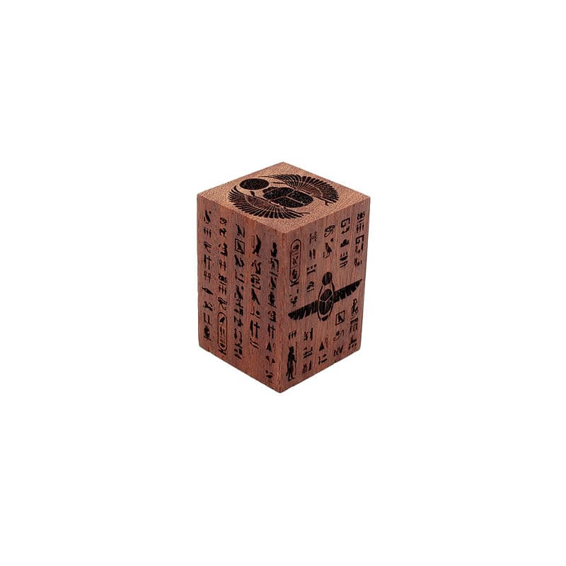 Engraved Teak Scarab Plinth