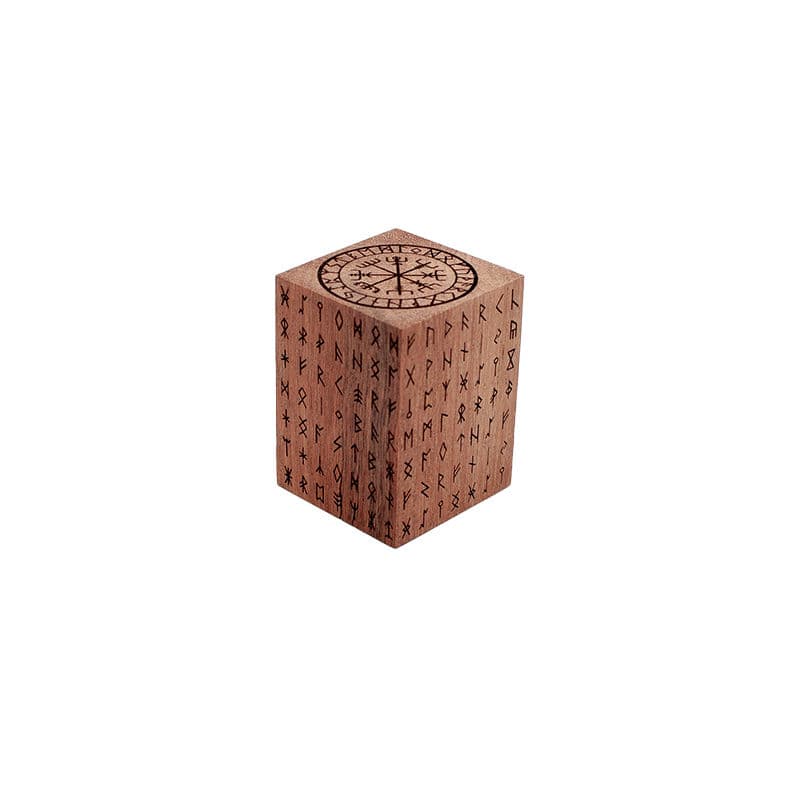 Engraved Teak Viking Plinth