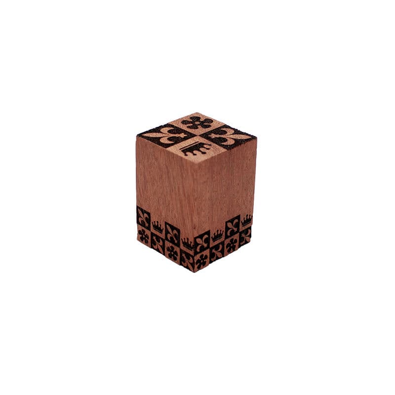 Engraved Teak Knight Plinth