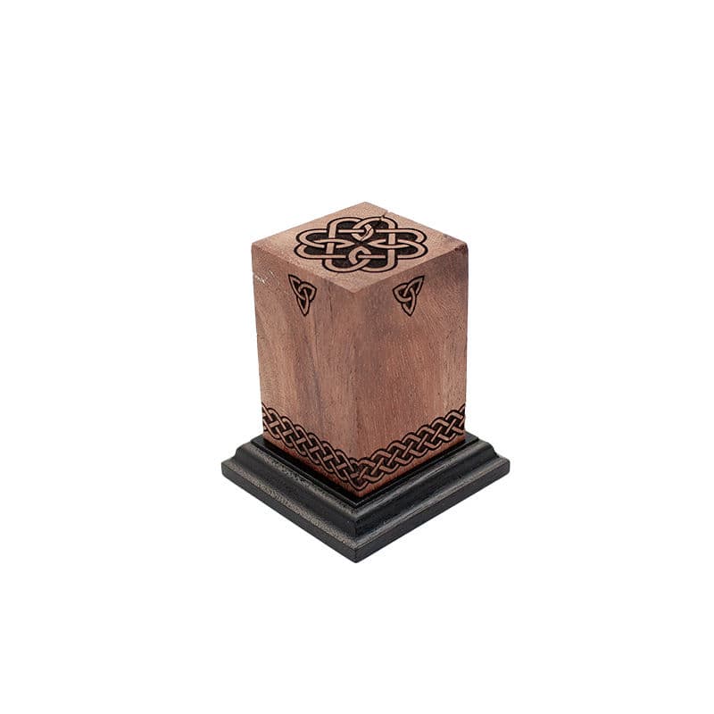 Engraved Teak Ornate Celtic Plinth (Type 7)