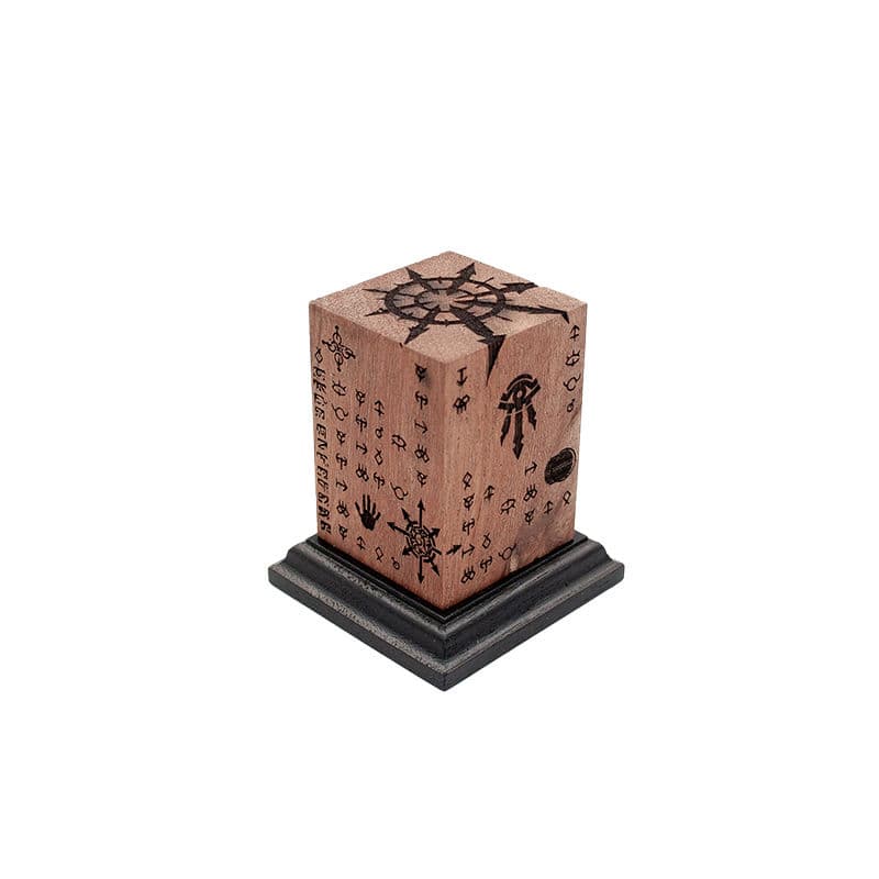 Engraved Teak Ornate Chaos Plinth (Type 7)
