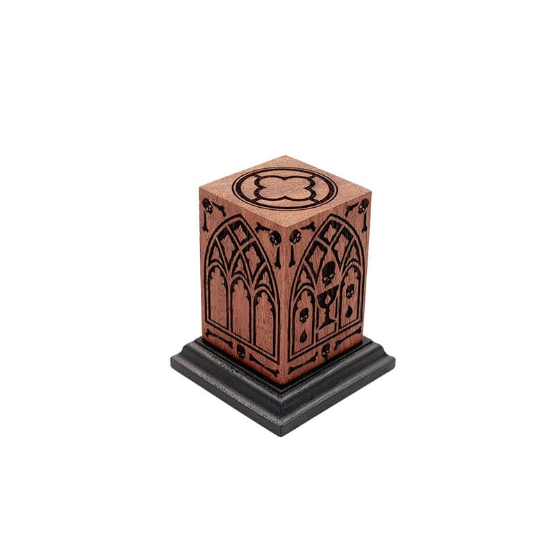Engraved Teak Ornate Gothic Plinth (Type 7)