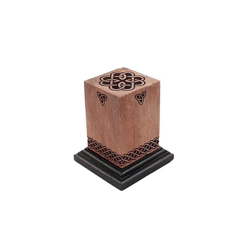 Engraved Teak Ornate Celtic Plinth (Type 8)