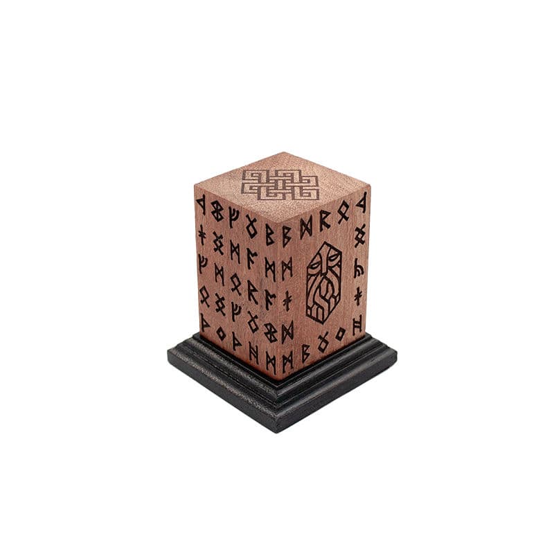 Engraved Teak Ornate Dwarf Plinth (Type 8)
