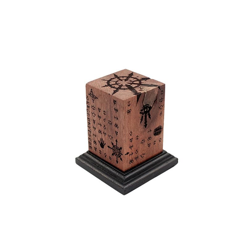 Engraved Teak Ornate Chaos Plinth (Type 8)