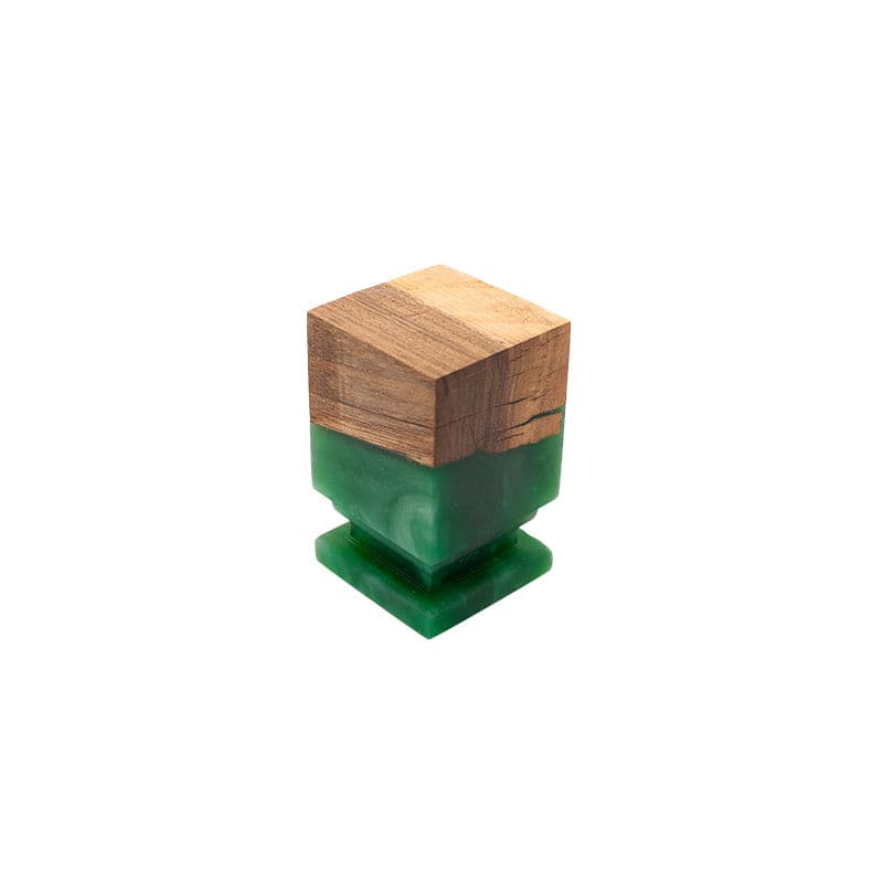 Walnut / Epoxy Ornate Cuboid Plinth (Medium)
