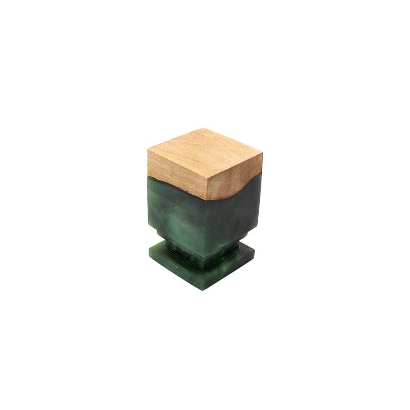 Walnut / Epoxy Ornate Cuboid Plinth (Medium)