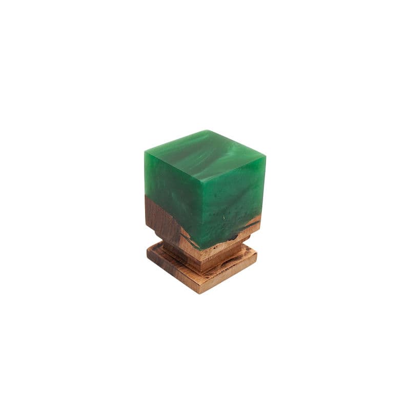 Walnut / Epoxy Ornate Cuboid Plinth (Medium)