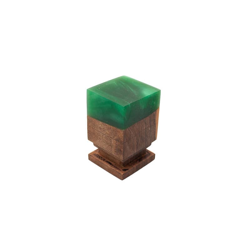 Walnut / Epoxy Ornate Cuboid Plinth (Medium)