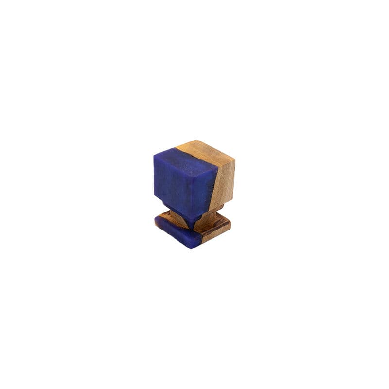 Walnut / Epoxy Ornate Cuboid Plinth (Small)